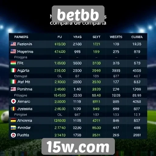 Comparação de odds no betbb e concorrentes do setor